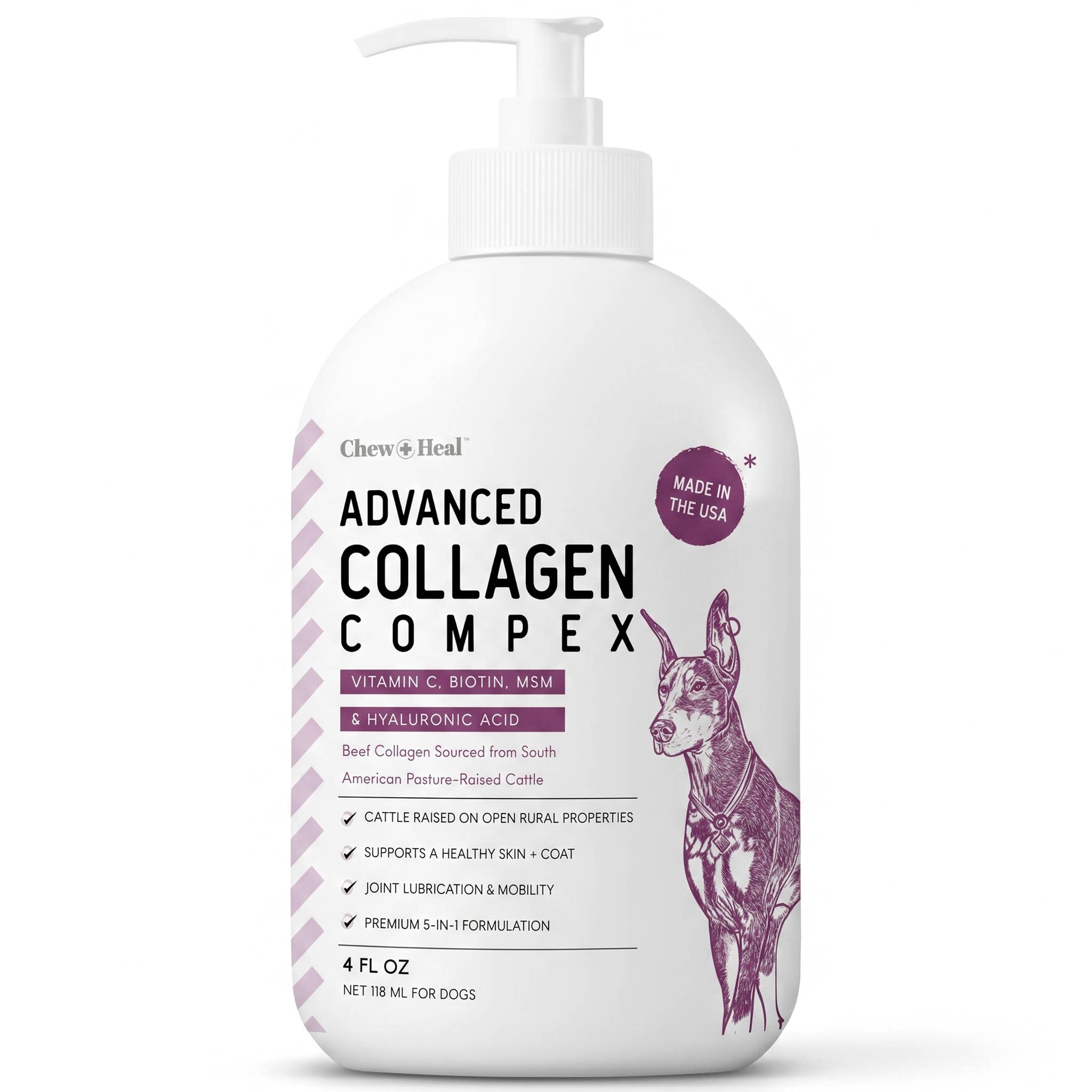 Advanced Collagen Complex Supplement with Pump for Dogs 4oz