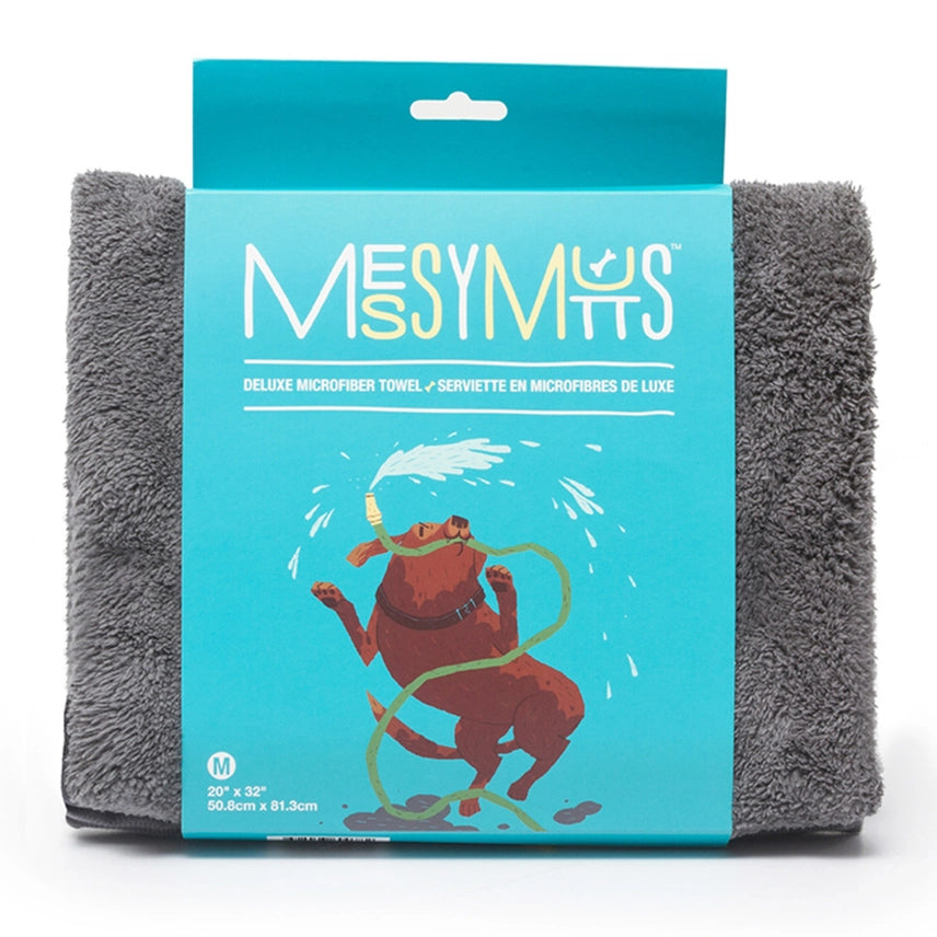 Messy Mutts Microfiber Towel Cool Grey Medium 20" X 32"