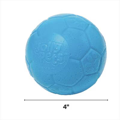 Jolly Pets Stuffing-Free Soccer Ball Dog Toy, 4-in