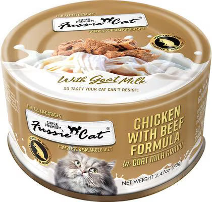 Super Premium Chicken with Beef in Goat Milk Gravy Shredded Wet Cat Food