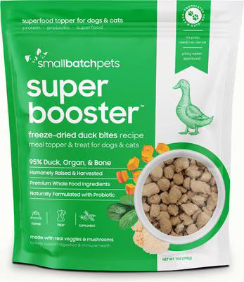 Smallbatch Pets Super Booster Duck Bites Grain-Free Adult Freeze-Dried Dog & Cat Treats, 7-oz bag