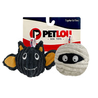 4" EZ Squeaky Ball Twin Pack - Bat & Mummy