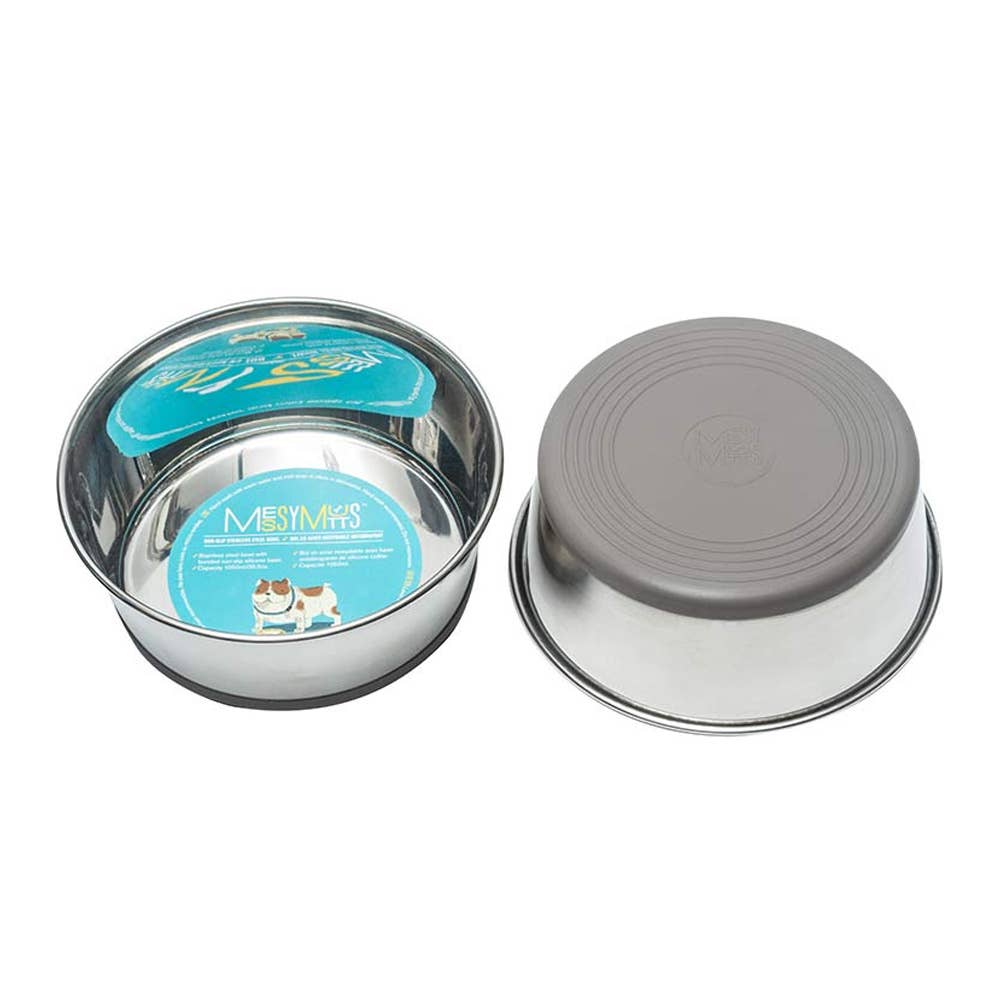 Messy Mutts Heavy Stainless Bowl Removable Silicone Base MED