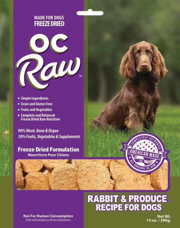 OC Raw Rabbit & Produce - 14 OZ Freeze Dried Sliders
