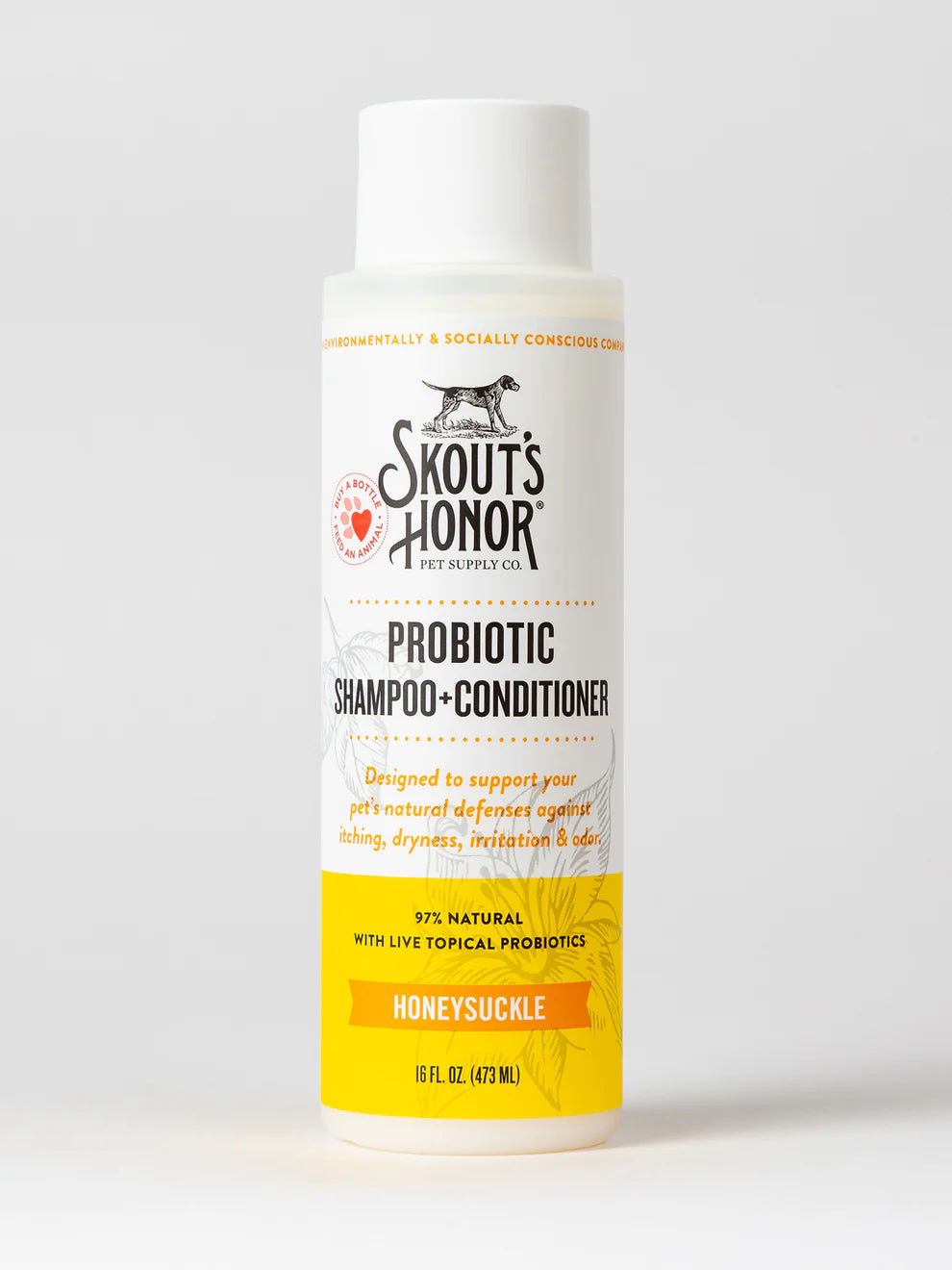 Skout's Honor Probiotic Honeysuckle Pet Shampoo & Conditioner, 16-fl oz bottle