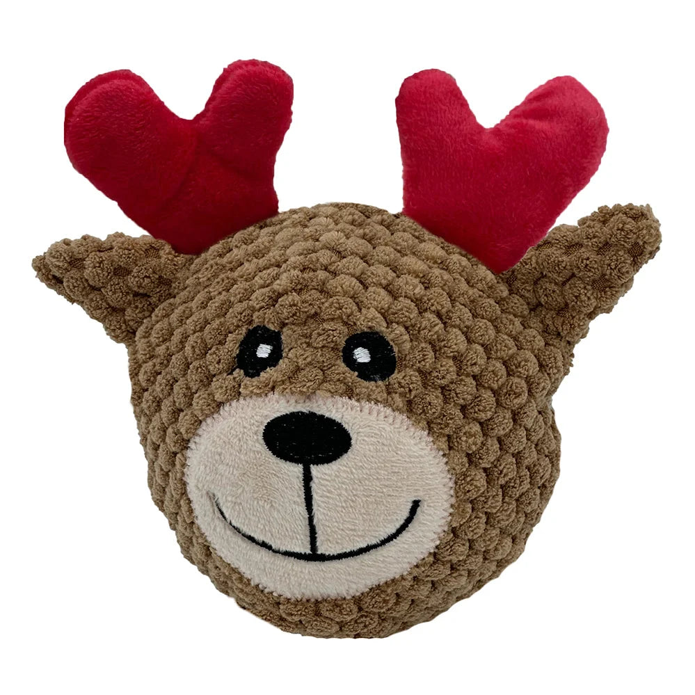 Squeaky Twin Pack Ball - Santa & Reindeer