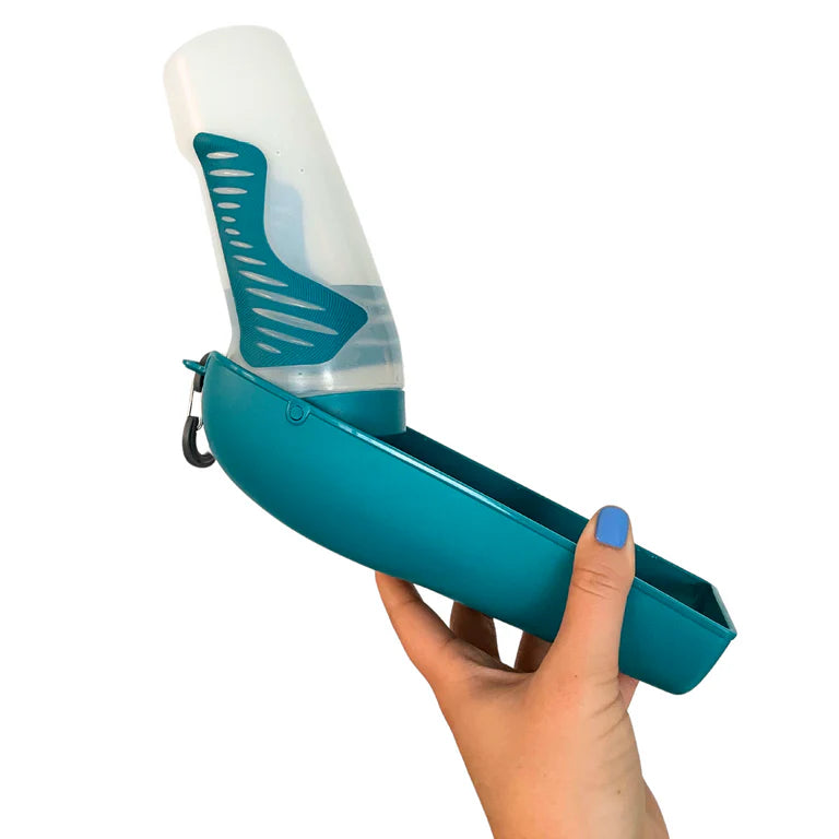 Squeezable Travel Water Bottle with Removable Bowl, 16oz / 500mL_