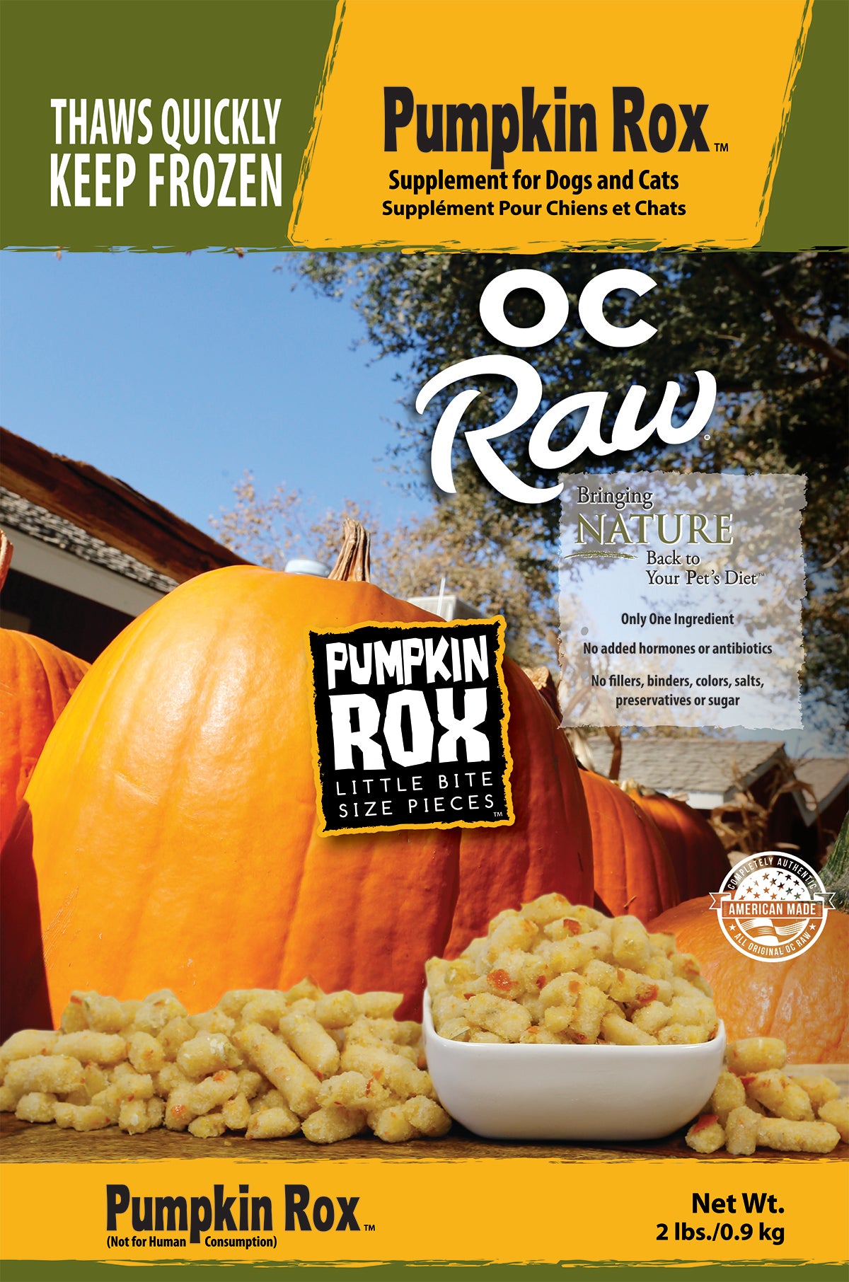 Oc Raw Pumpkin Rox ~ 2 lb. Rox