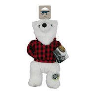 Tall Tails Plaid Polar Bear with Squeaker
