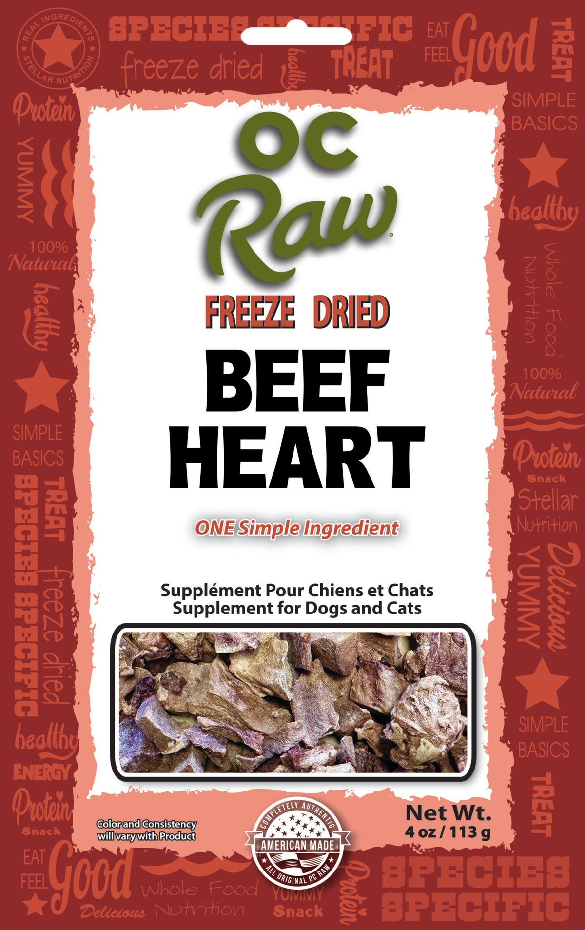 OC Raw Beef Hearts Freeze Dried Dog Treats