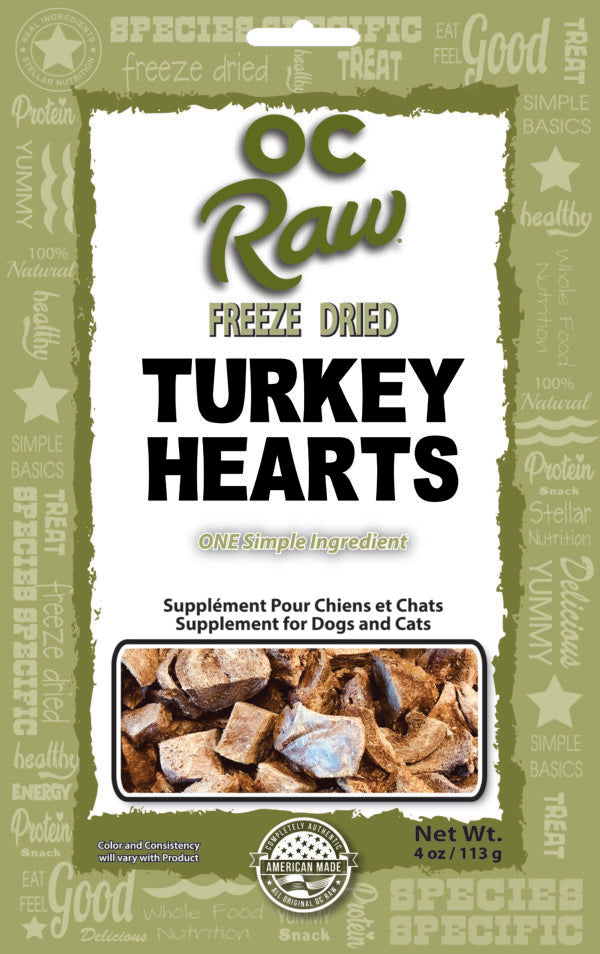 OC Raw Freeze-Dried Turkey Hearts Dog Treats