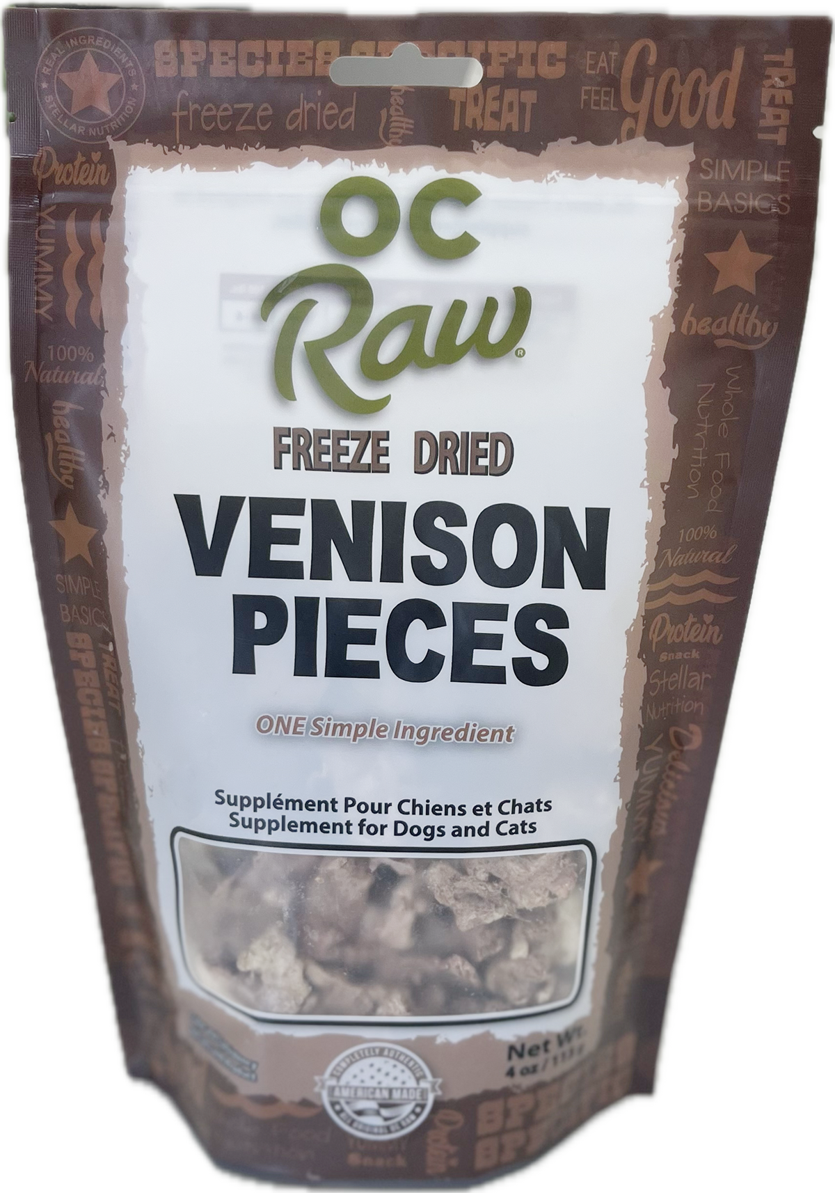 OC Raw Freeze Dried Treats | Venison 4 oz