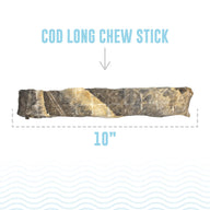 Icelandic+ Hand Wrapped Cod Skin 10" Long Chew Stick