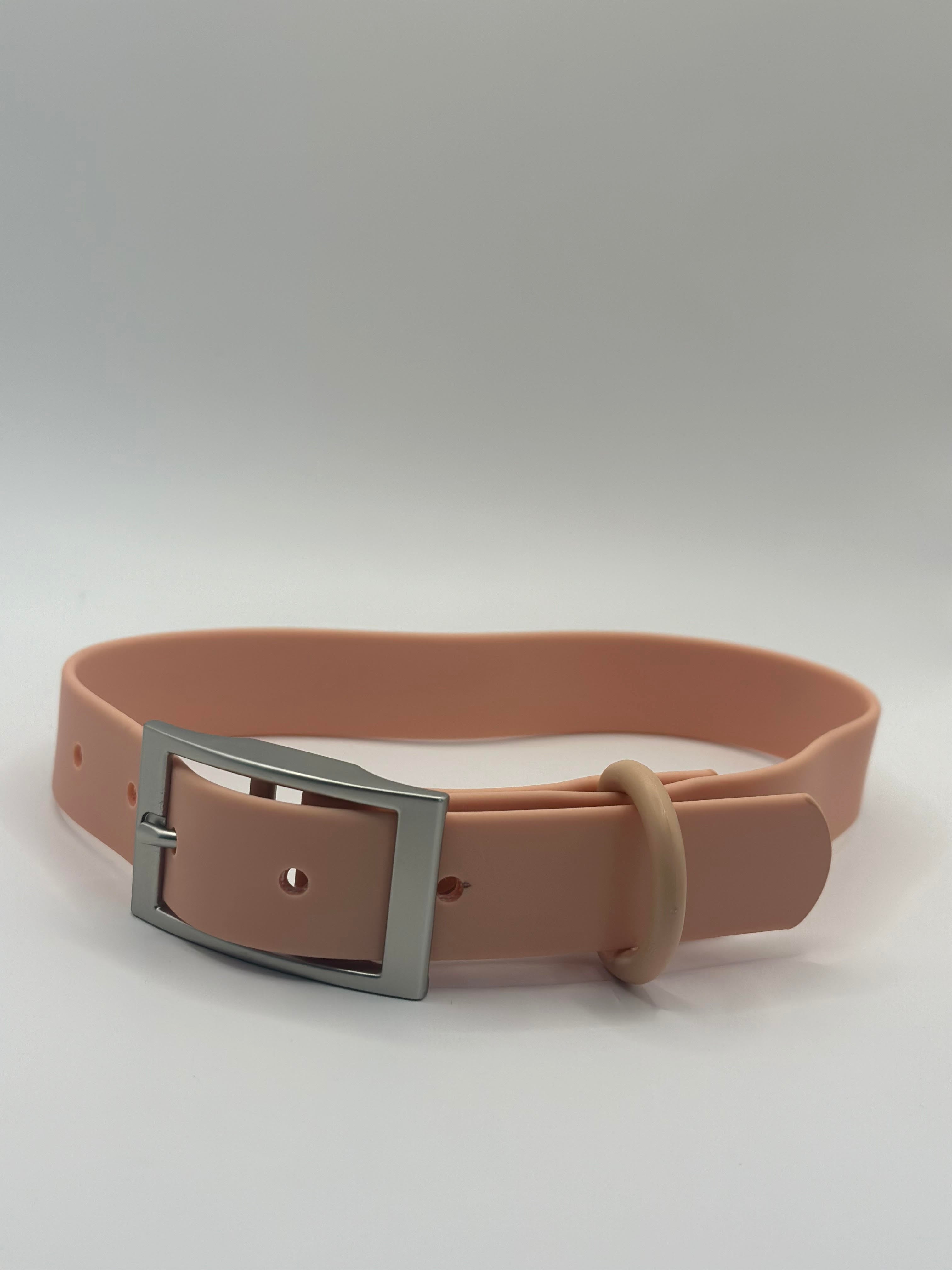 Peach Biothane Dog Collars - L