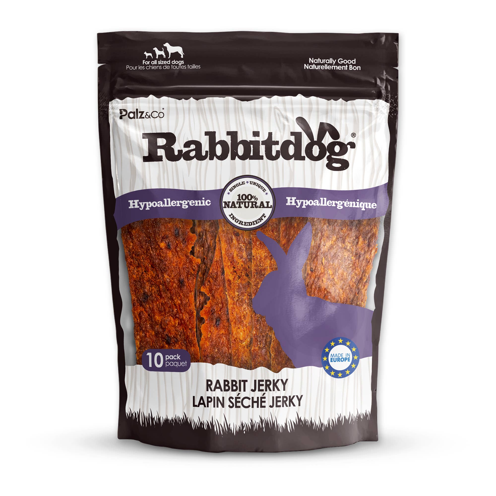 Rabbitdog Rabbit Jerky Chew Treats, 10 Pack