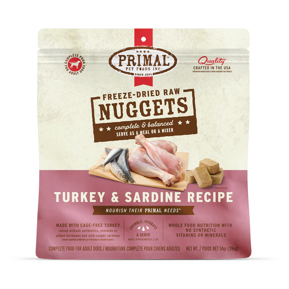 Primal Freeze Dried Raw Nuggets - Turkey & Sardine