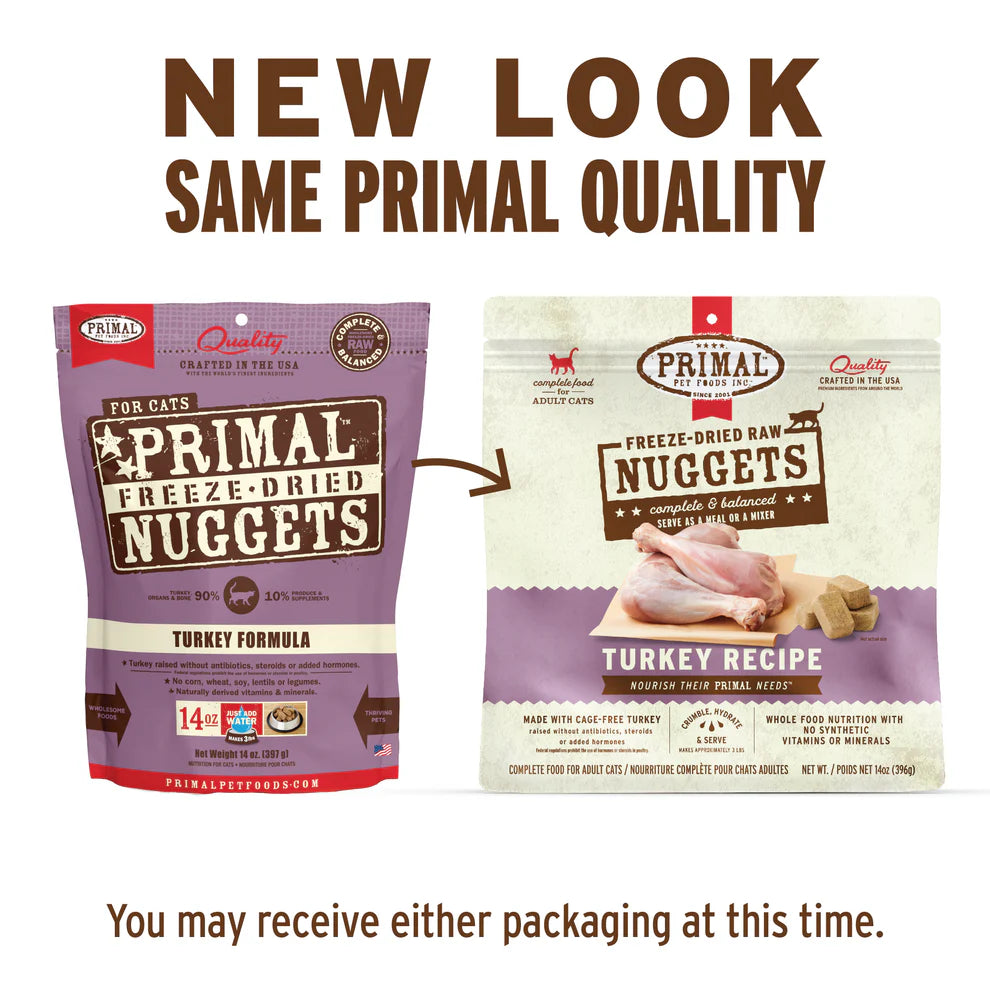 Primal Cat Food - Freeze-Dried Raw Nuggets Turkey