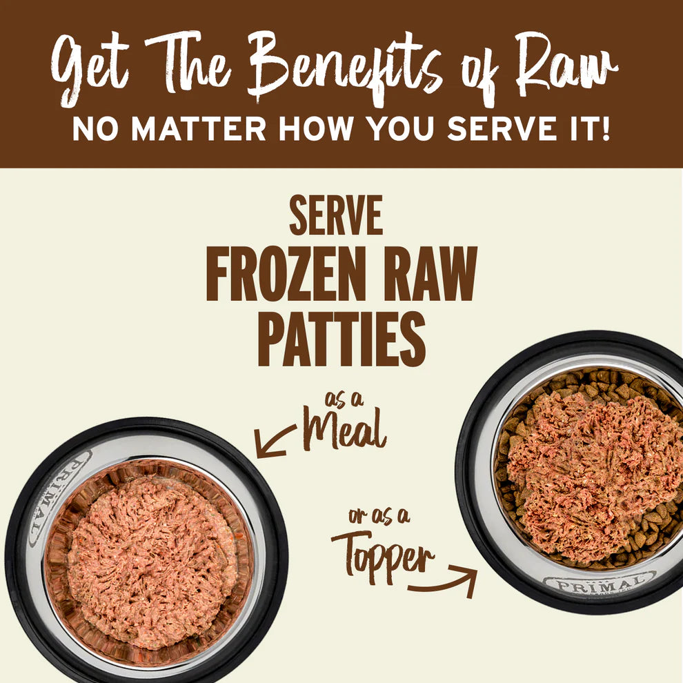 Primal Frozen Dog Food - Patties - Turkey and Sardine