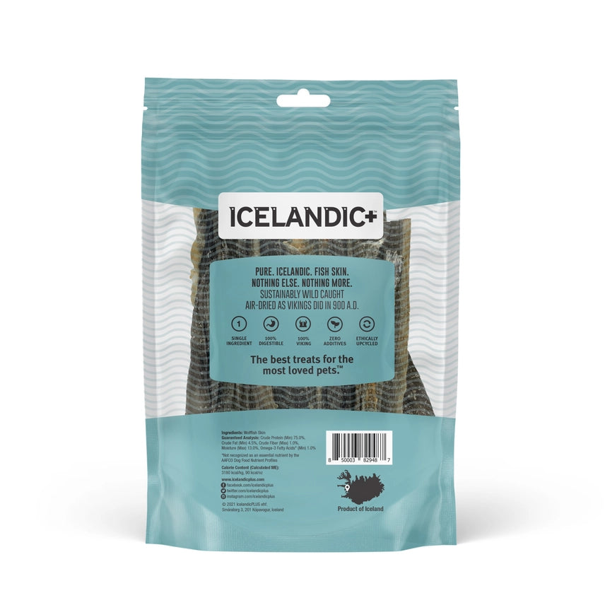Icelandic Wolffish Stick & Pieces Fish Skin Chew Dog Treat