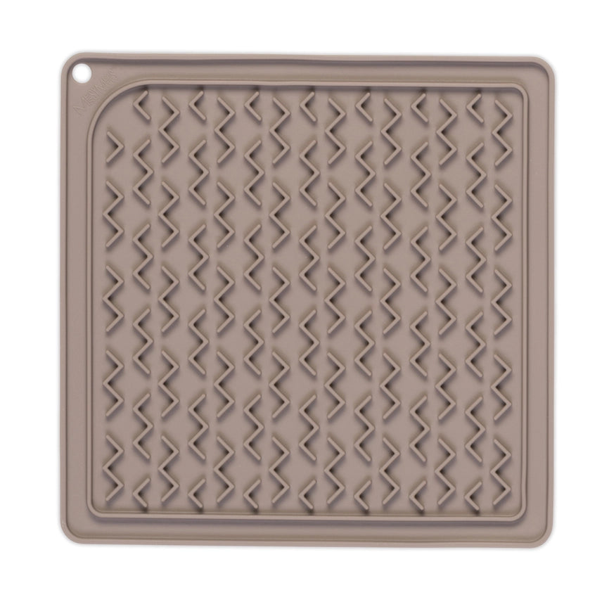 Messy Mutts Silicone Therapeutic Feeding Mat W/Spatula Grey