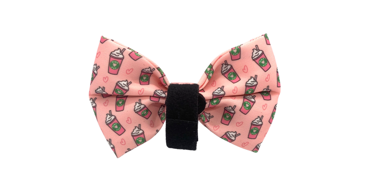 Pink Pupshake Bow Tie For Dogs and Cats