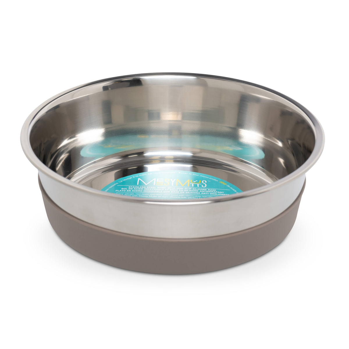 Messy Mutts Heavy Stainless Bowl Removable Silicone Base XL