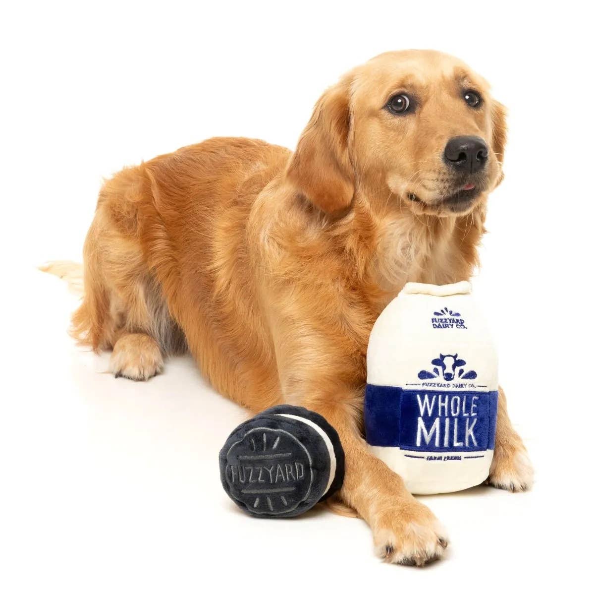 Milk & Cookie Plush Dog Toy 2pk