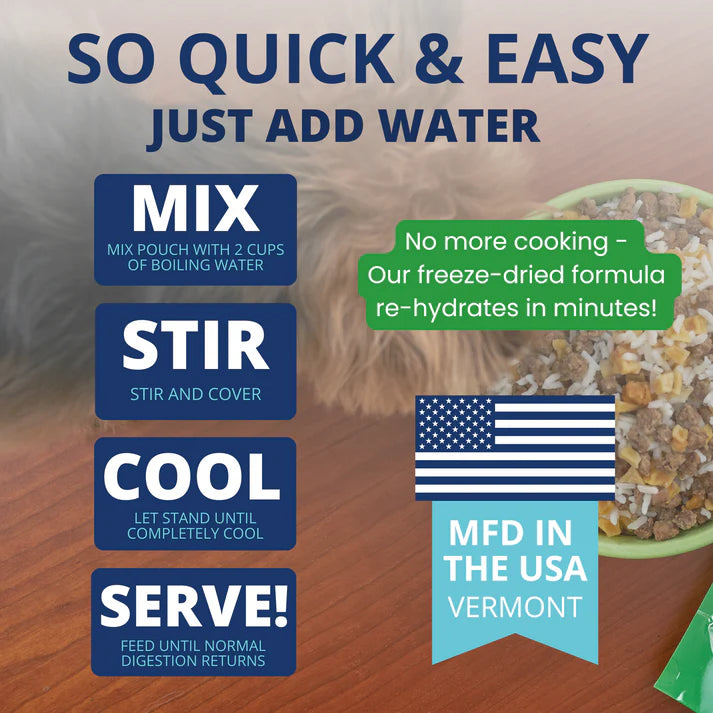 Hamburger, Rice, & Sweet Potato Bland Diet For Dogs