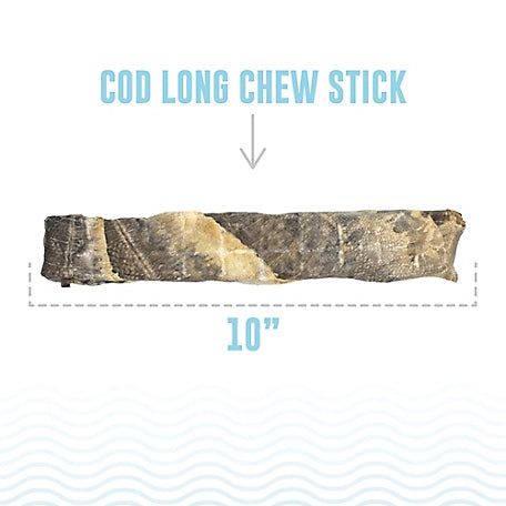 Icelandic+ Cod Skin Long Chew Sticks Dog Treats, 10 in., 12- Pack