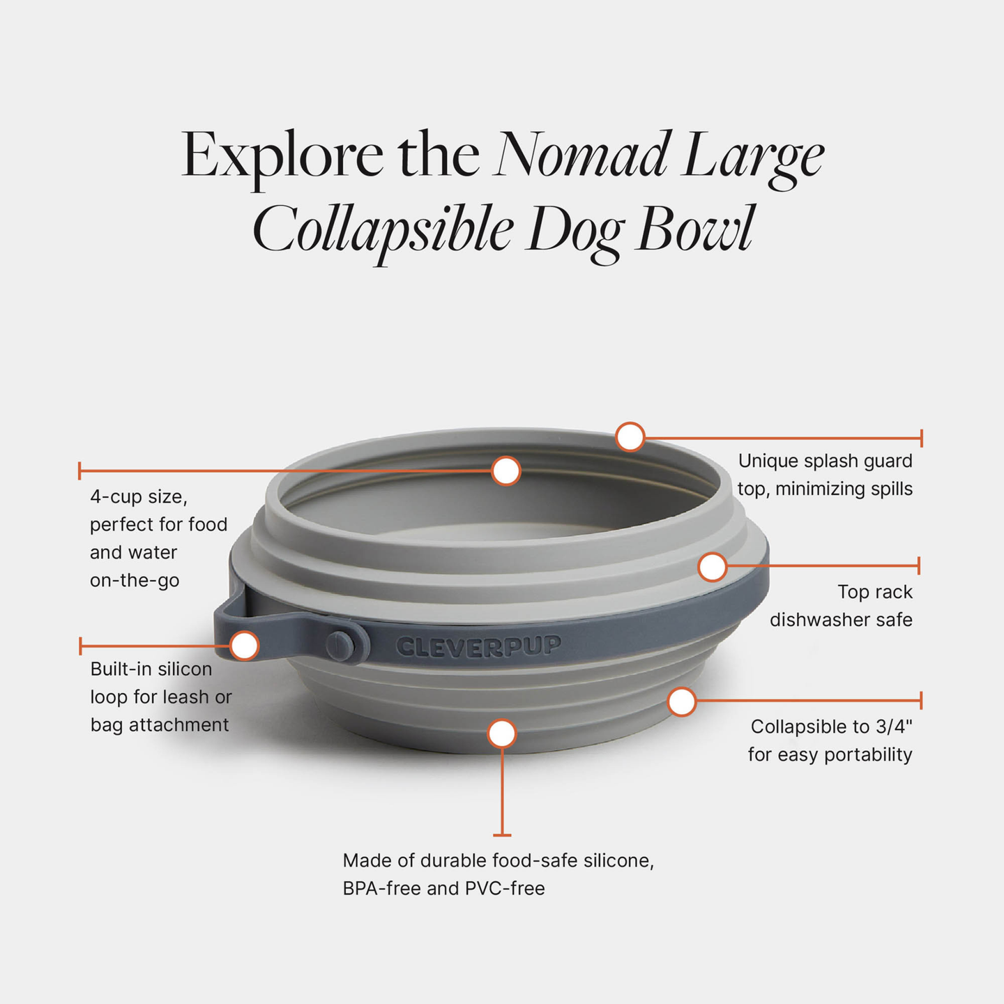 Nomad Collapsible Dog Bowl- Large