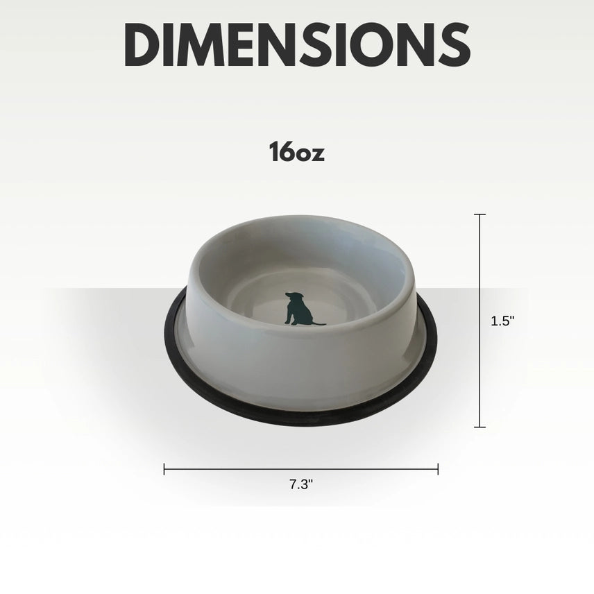 Stainless steel non-skid Dog Bowl 16oz