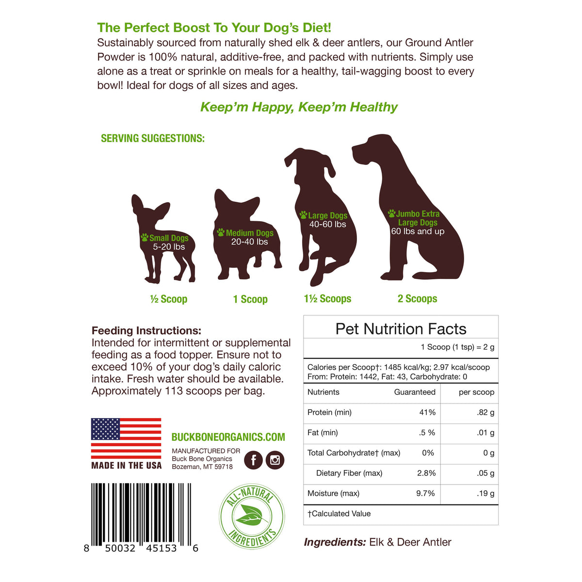 Ground Antler Powder 8 oz