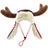 Huxley & Kent Snugfit® Holiday Dog Hat - Adjustable - Buffalo Check with Antlers