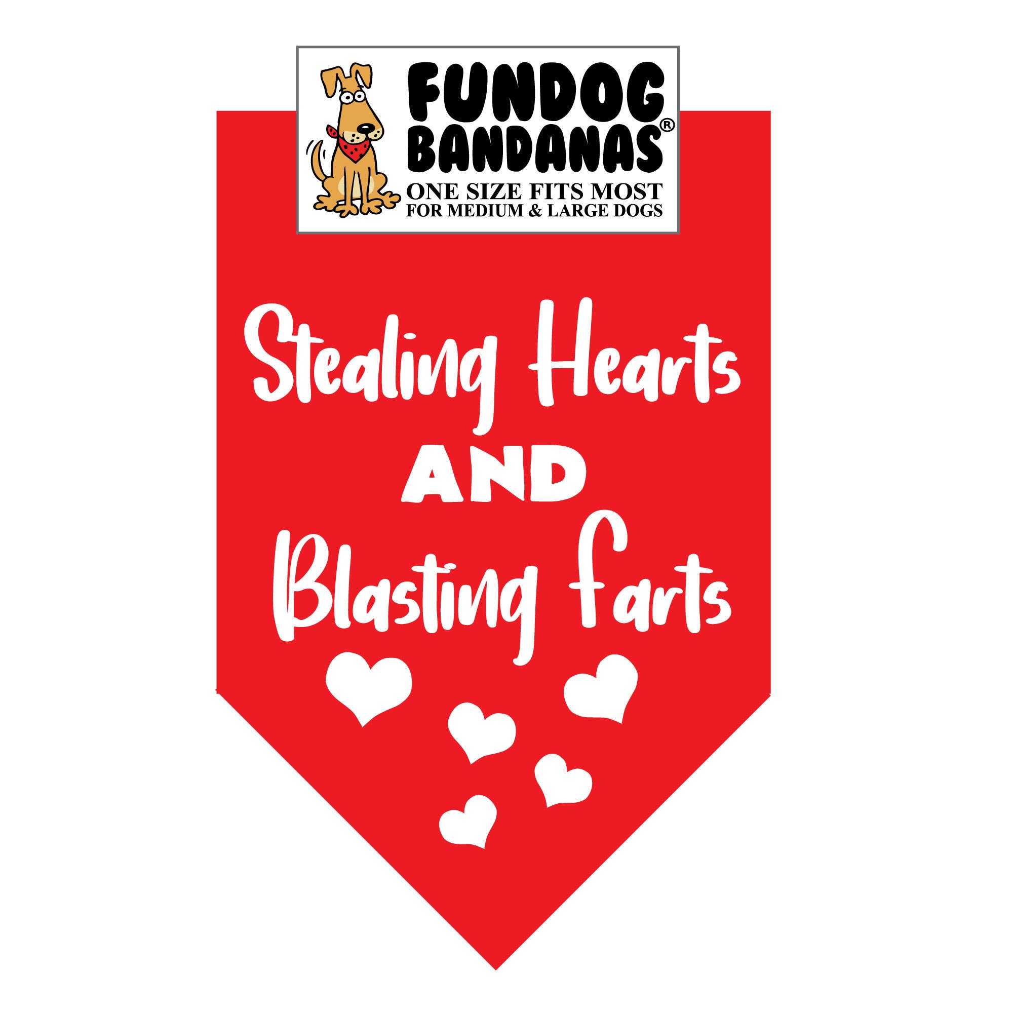 Stealing Hearts and Blasting Farts Dog Bandana