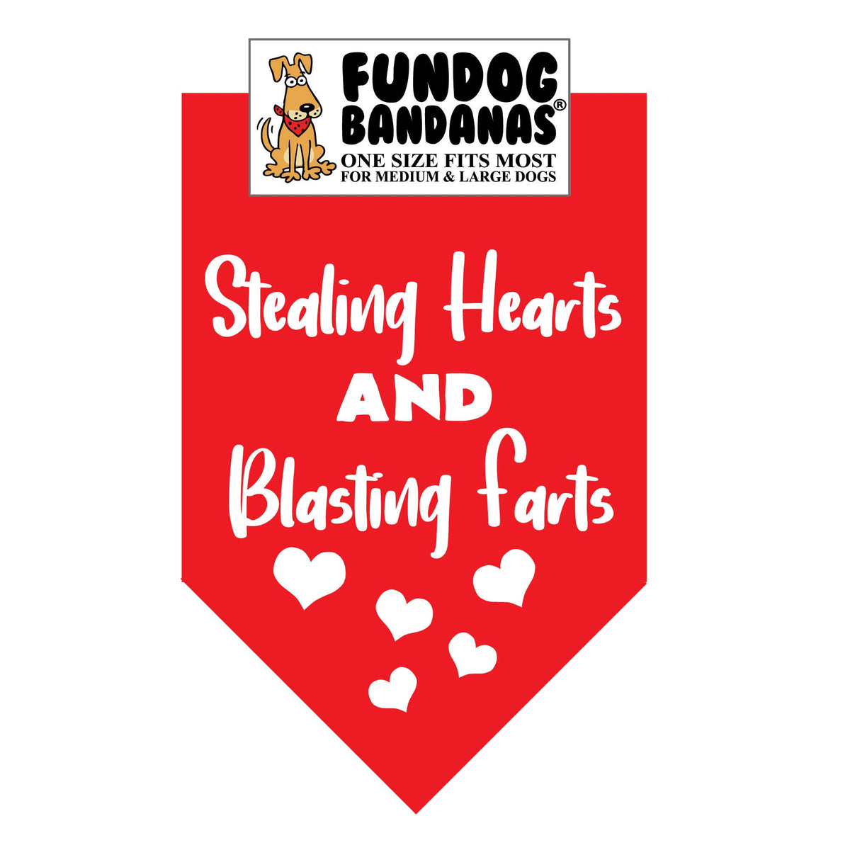 Stealing Hearts and Blasting Farts Dog Bandana