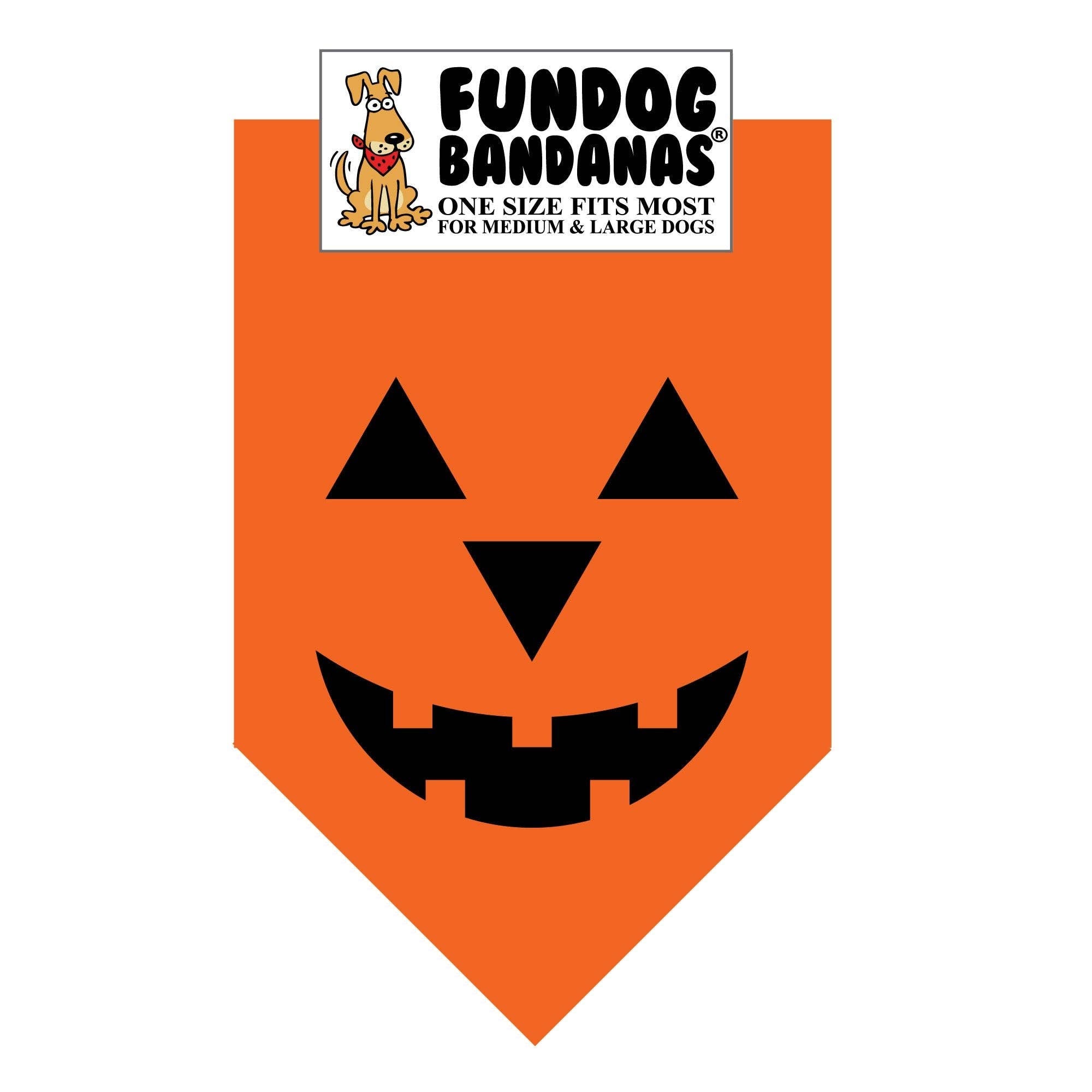 Pumpkin Face Dog Bandana