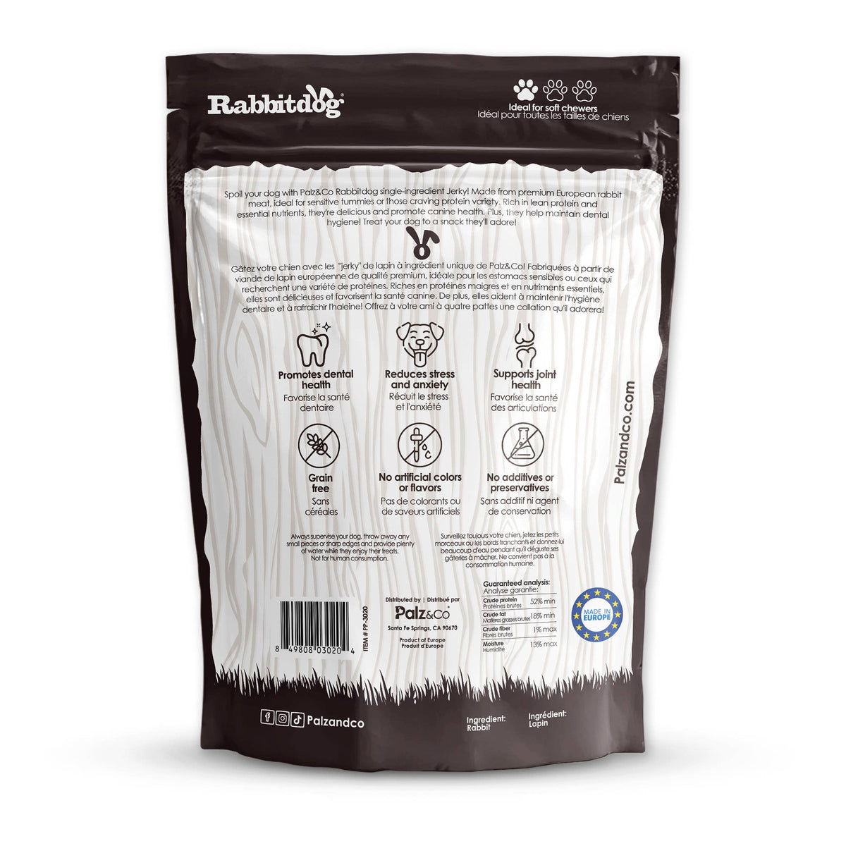 Rabbitdog Rabbit Jerky Chew Treats, 10 Pack
