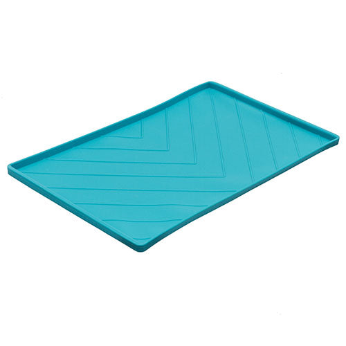 Messy Mutts Silicone Food Mat Raised Edge Blue