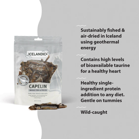 Icelandic Capelin Whole Fish & Pieces Cat Treats 1.5-oz Bag