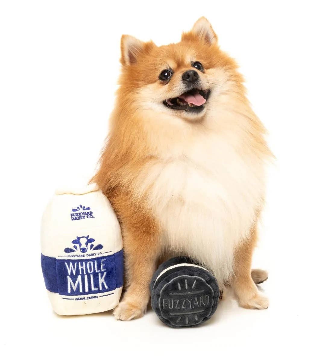 Milk & Cookie Plush Dog Toy 2pk