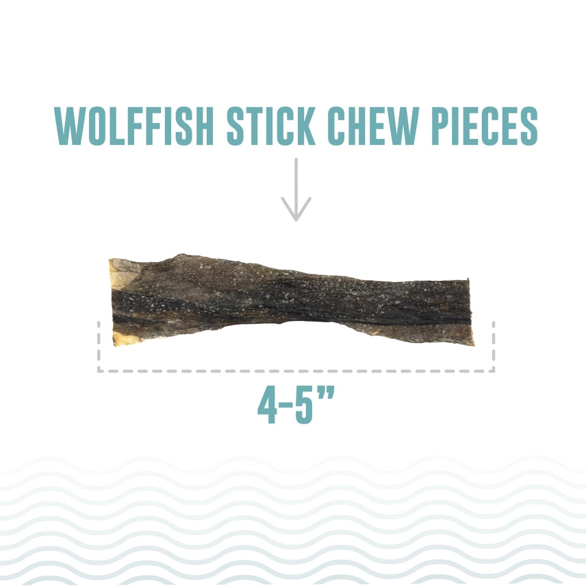 Icelandic Wolffish Stick & Pieces Fish Skin Chew Dog Treat