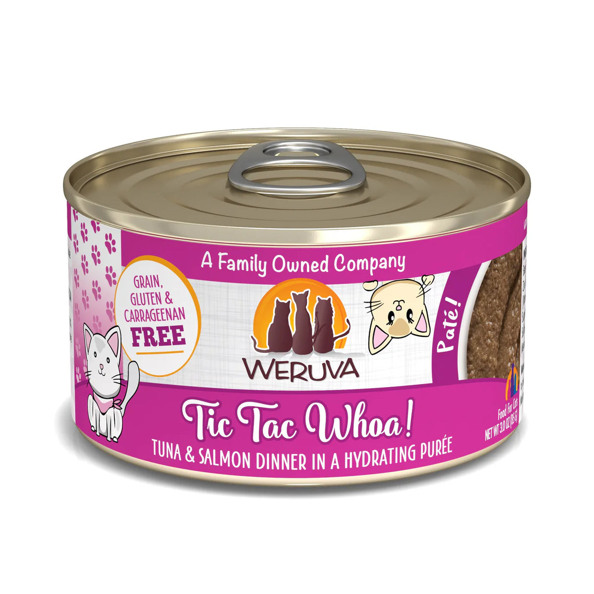 Weruva Cat Paté  Tic Tac Whoa! Tuna & Salmon Dinner in a Hydrating Purée