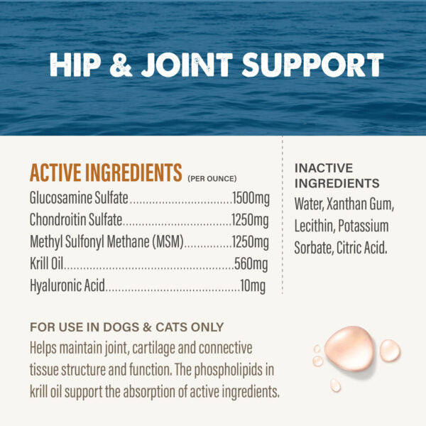 Grizzly Hip & Joint Supplement with Glucosamine, Chondroitin, MSM, Hyaluronic Acid & Krill Oil