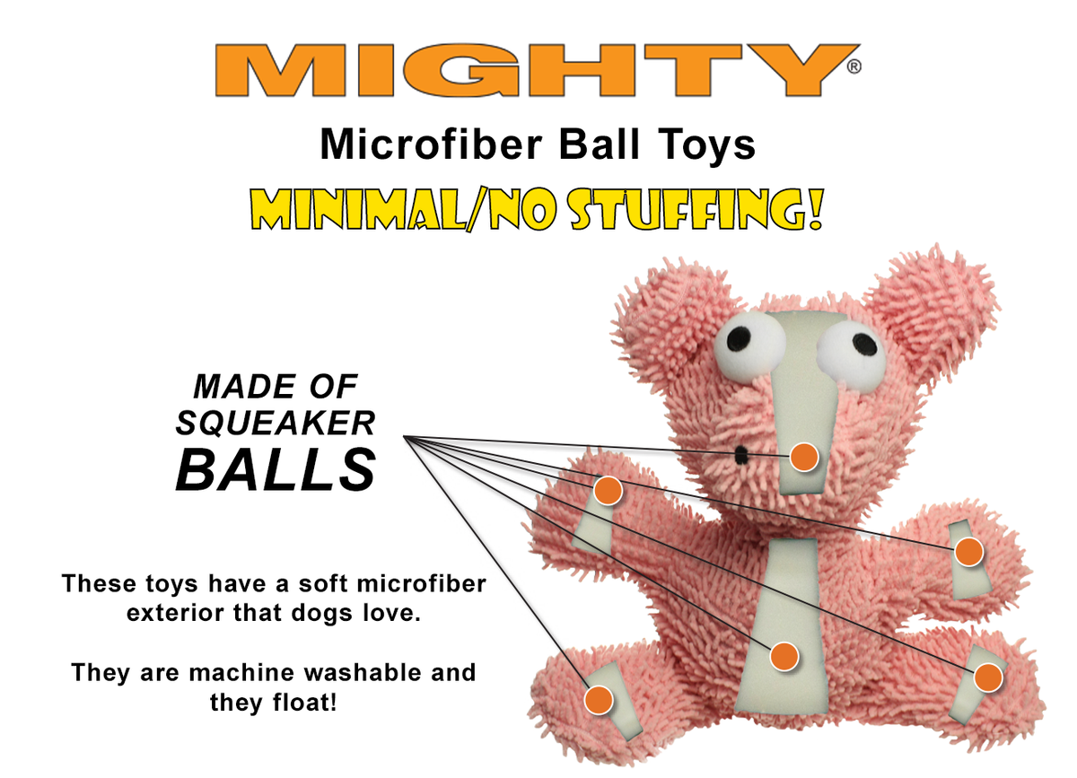 Mighty Microfiber Ball Duck, Durable, Squeaky Dog Toy large
