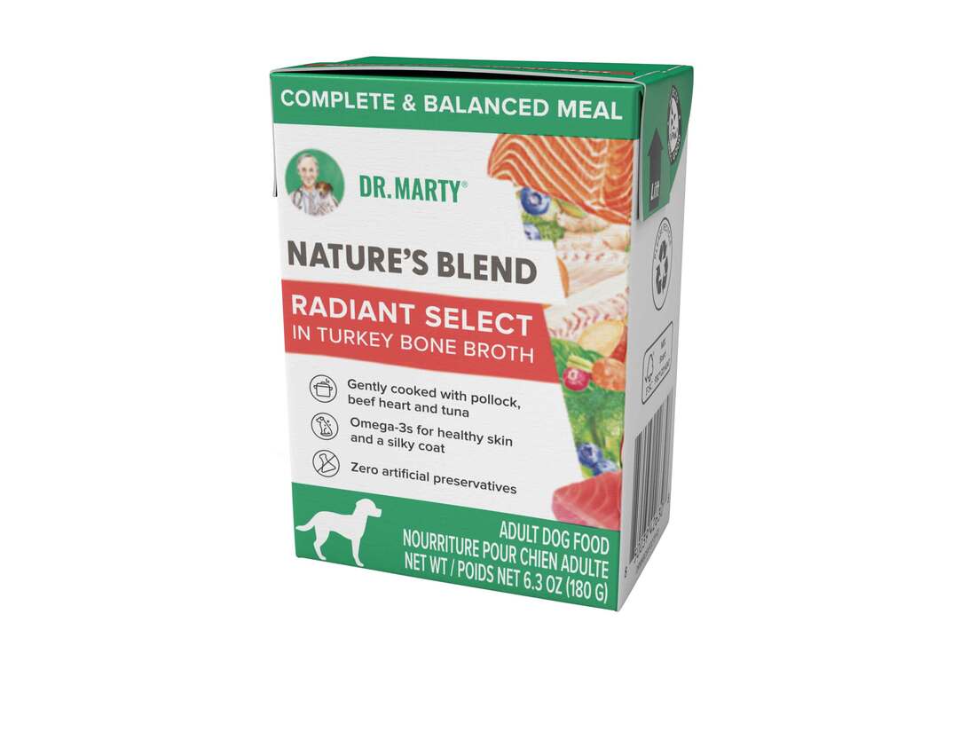 Dr Marty Nature's Blend Radiant Select in Turkey Bone Broth Wet Dog Food, 6.3 Ounces