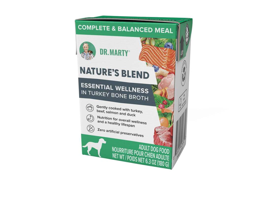 Dr Marty Nature's Blend Essential Wellness in Turkey Bone Broth Wet Dog Food, 6.3 Ounces