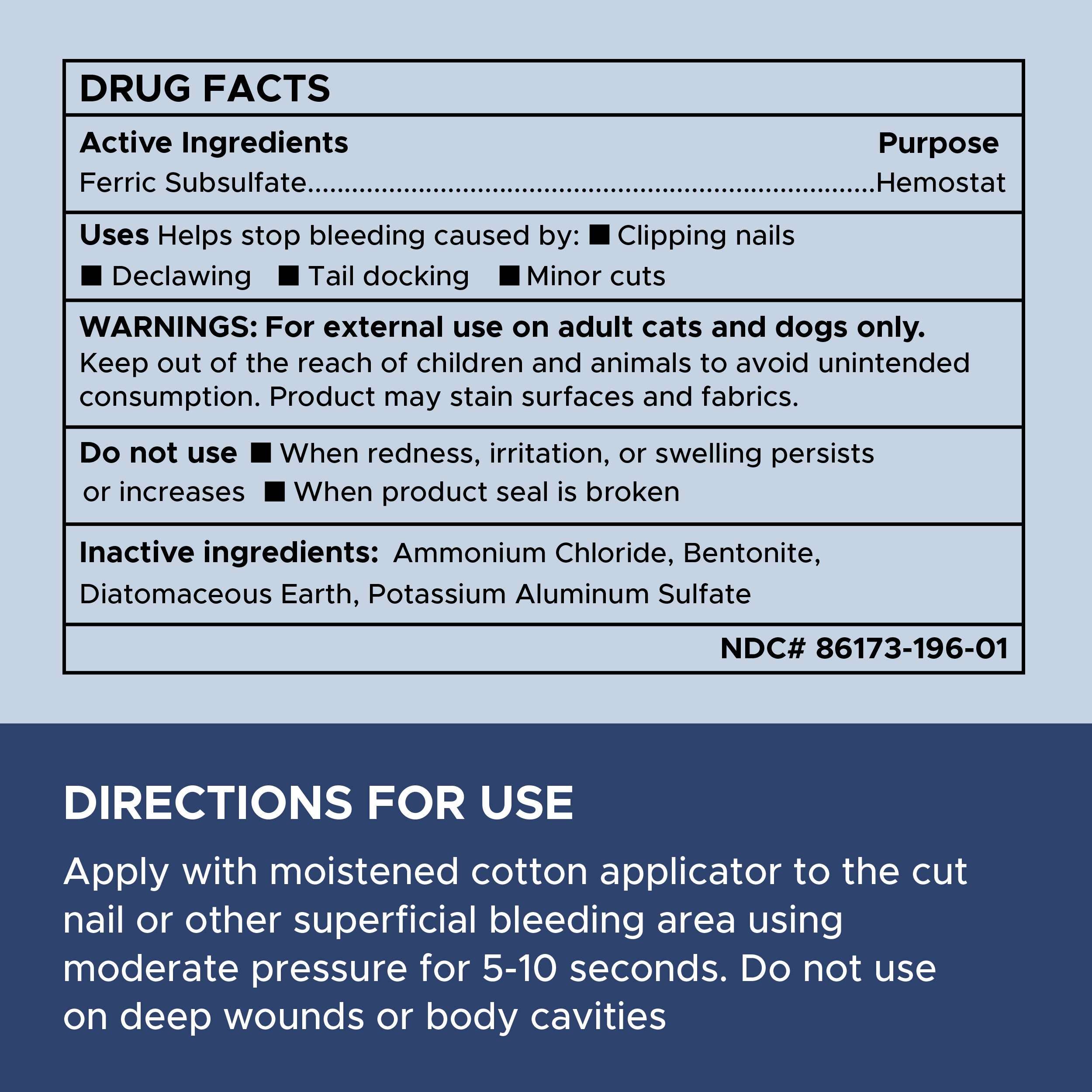 Styptic Powder for Dogs, Cats and Birds
