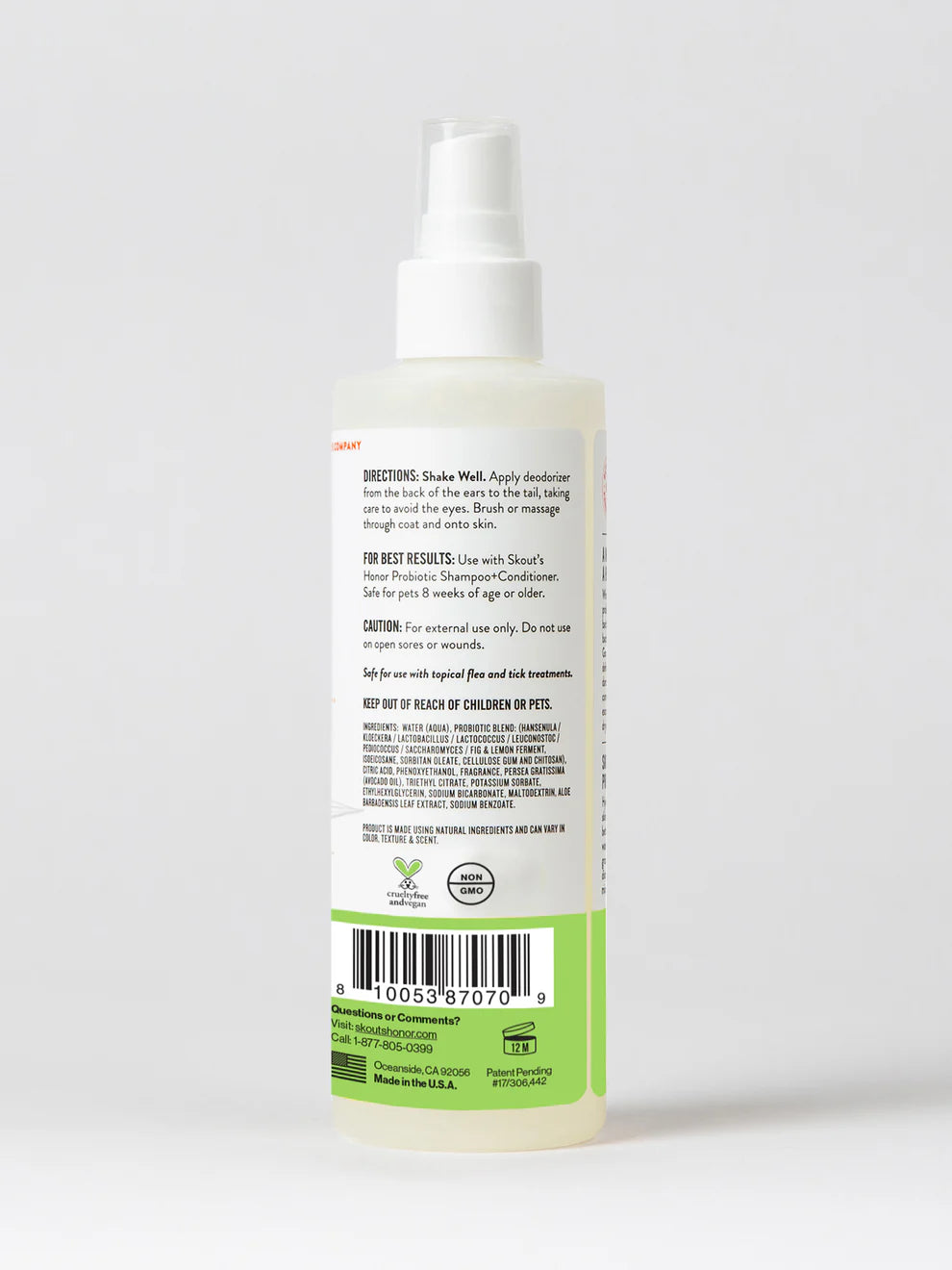 Skout's Honor Natural Sunkissed Coconut Scent Probiotic Dog & Cat Deodorizer Spray