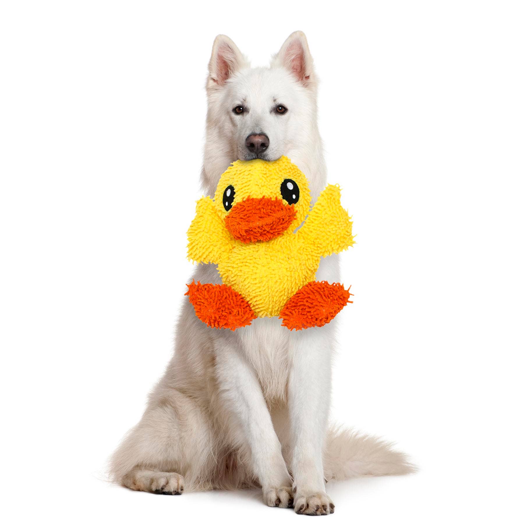 Mighty Microfiber Ball Duck, Durable, Squeaky Dog Toy large