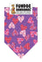 Plaid & Polka Hearts Dog Bandana